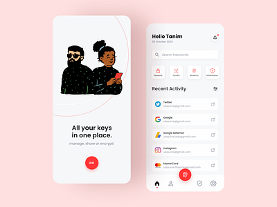 Password Manager App Concept app app design app ui clean ios ios app minimal password password manager popular shot security security app ui uiux ux