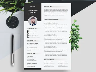 Resume Template 1 page resume a4 ai clean clean resume cv cv template design infographic microsoft word minimalist psd resume