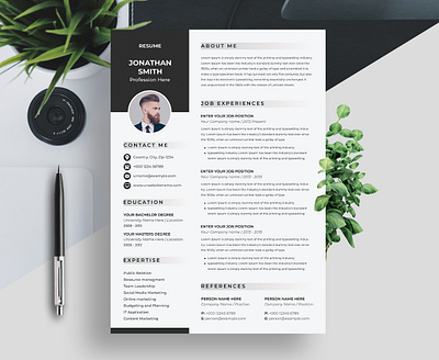 Resume Template 1 page resume a4 ai clean clean resume cv cv template design infographic microsoft word minimalist psd resume