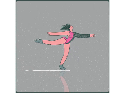 On Thin Ice 2danimation animation cell animation character characterdesign drawing gif graphic ice skating illustration loop retro texture