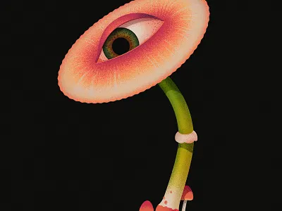 Day 2 anano blooming eye eyes illustration mushroom surreal texture trippy weird