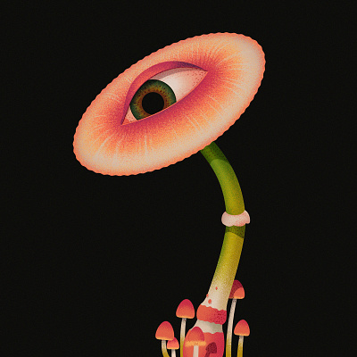 Day 2 anano blooming eye eyes illustration mushroom surreal texture trippy weird