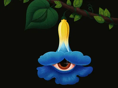 Day 3 anano eyes eyesight illustration leaf leaves plants surreal texture vector weird