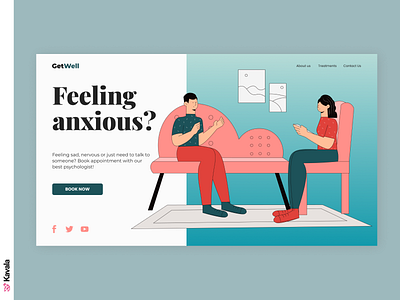 Psychotherapy website dailyui figma homepage illustration illustrations kavala landing page psychology therapy therapy website ui ui design uiux