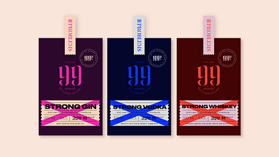 Strong Spirits | Passion Project 99 problems beverage beverage packaging gin label design label packaging packaging passion passion project spirits strong gin strong vodka strong whiskey vodka whiskey wip