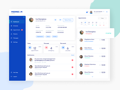 UX/UI Medical dashboard design medical ui ux