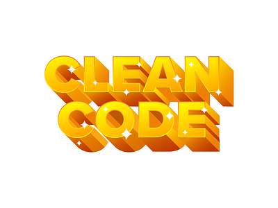 Clean Code apple apple dev clean clean code code coding design dev developer fresh gold gradient illustration shiny simple so fresh so clean type typography vector yellow