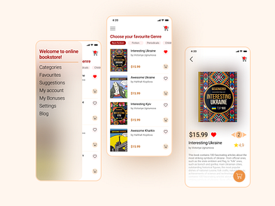 Online Bookstore app app design application book books books app bookshelf bookshop bookstore design ui uidesign