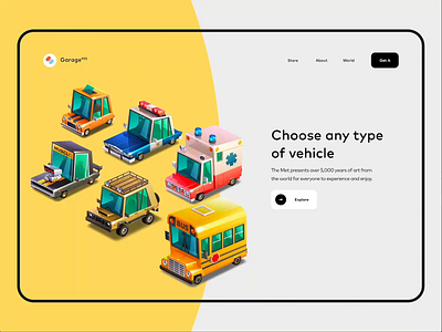 Garage 995 - Product Page Animation animation colors design illustration landing minimal motion shop ui vector web
