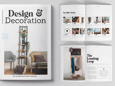 Design & Decoration Magazine Book book branding brochure business catalogue clean decoration design designer download elegant free interior magazine magazine ad modern portfolio template