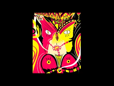 YellowPinky butterfly crazy design digitalart drawing fantasy fantasyart girl illustration