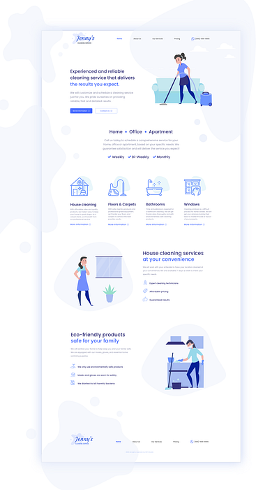 Jenny's Cleaning Service Website ui web website website design