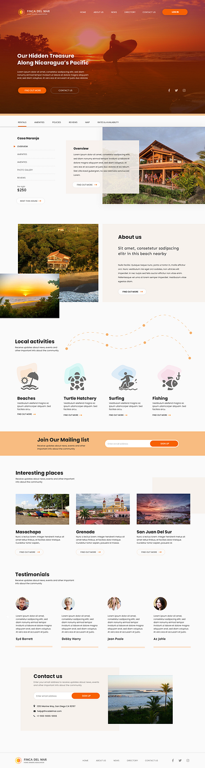 Fince Del Mar Landing page ui web web design website website design
