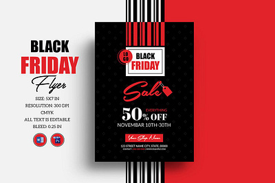 Black Friday Sale Flyer black friday black friday sale black sale black sale flyer business discount ms word photoshop template promotional flyer psd sale offer shop