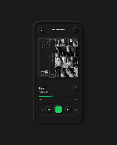 my redesign on Spotify's music player dailyui design mobile app mobile ui music music player neumorphic neumorphic design neumorphism neumorphism ui song spotify spotify cover ui ux