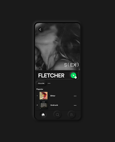 FLETCHER on Spotify dailyui design mobile app mobile ui music neumorphic neumorphic design neumorphism neumorphism ui spotify spotify cover ui user experience ux