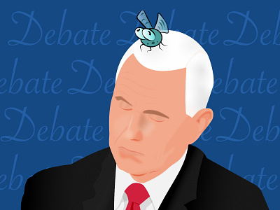 Fly on Pence! 2020 debate democracy democrat election election 2020 fly gop illustration illustrator mike pence pence presidential election republic republican republicans usa vice vote