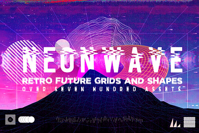 NeonWave Retro Future Grids and Shapes 80s abstract future futurewave glitch grid retro retro design retrowave shapes synthwave texture vaporwave