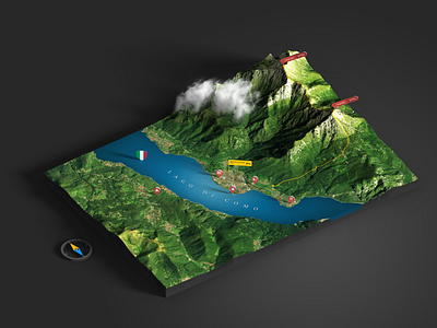 Mandello del Lagio - 3D Photoshop Render 3d 3d map generator extension generator heightmap illustration infographic italy map panel photoshop plugin