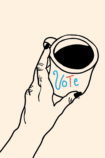 Friendly Reminders coffee design hand hand drawn original original art procreate vote vote2020 voted voter