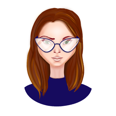 self-portrait with new glasses art avatar branding design drawing fashion girl glasses icon illustration procreate