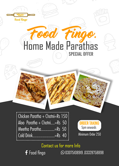 Food Fingo Poster branding design flat graphic design illustration illustrator poster social media design typography vector