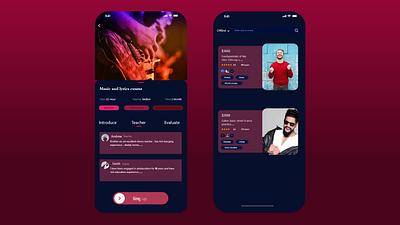 music course app adobe xd adobexd ui uidesign uiux uxdesign