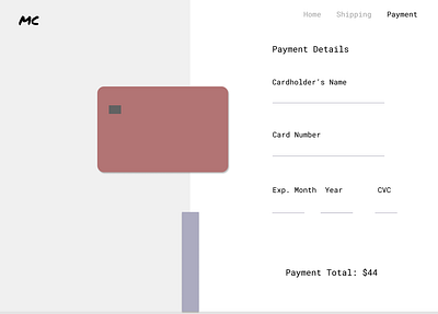 Payment Method 001 002 dailyui design payment form ui