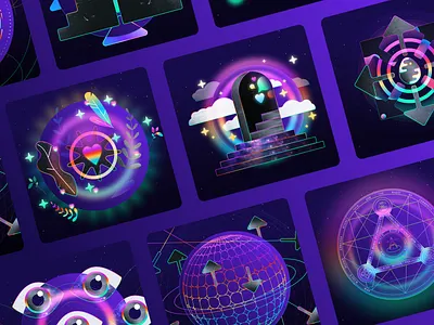 Wonder web3 article illustrations abstract alchemy article artwork blog branding dao death dna globe header illustration portal rainbow space surreal web3