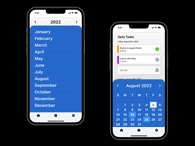 Calendar Task app app daily ui design mobile ui ux