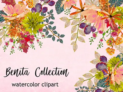 Benita Collection design illustration instant download png printables watercolor watercolor florals watercolor flower watercolor flowers watercolor illustration wedding design