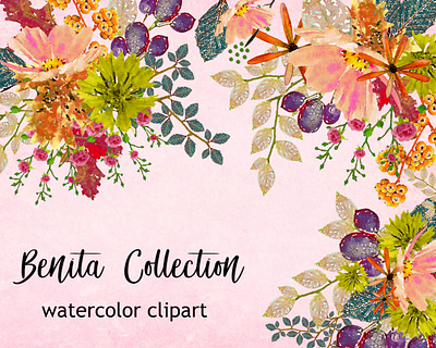 Benita Collection design illustration instant download png printables watercolor watercolor florals watercolor flower watercolor flowers watercolor illustration wedding design