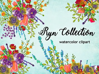 Ryn Collection illustration instant download png printables watercolor watercolor florals watercolor flower watercolor flowers watercolor illustration wedding design