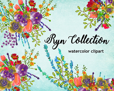 Ryn Collection illustration instant download png printables watercolor watercolor florals watercolor flower watercolor flowers watercolor illustration wedding design