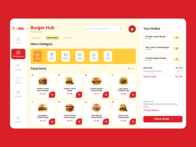 Online Food Ordering Website UI Design adobexd clean clean ui dashboard design figma food minimal online shop online store order restaurant simple ui ui design uidesign ux webdesign website