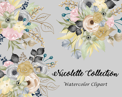 Nicolette Collection design illustration instant download png printables watercolor watercolor florals watercolor flower watercolor flowers watercolor illustration wedding design