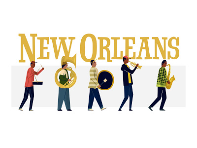 New Orleans Brass Band brassband illustraion jazz music neworleans