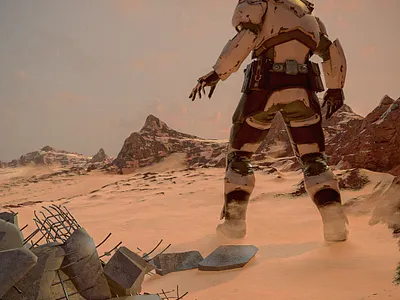 Lost in the desert 3d 3dillustration cinema4d global illumination illustration occasionalrender photoshop redshift3d