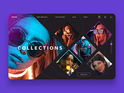 Nera Sunglasses Web Design Concept fashion graphic design logo design photography ui ui design web design web designer