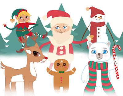 Christmas Characters 2019 character design characters christmas cute cute animal design illustration