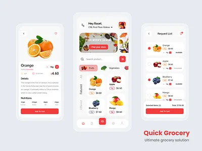 Quick Grocery app creative food grocery grocery online grocery solution online shopping trendy trendy design user experience designer
