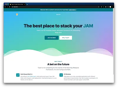 Toast Beta Landing Page