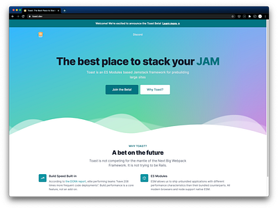 Toast Beta Landing Page