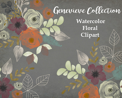 Genevieve Collection design illustration instant download png printables watercolor watercolor florals watercolor flower watercolor flowers watercolor illustration wedding design