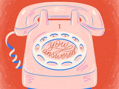 Jonah 2:2 call calligraphy dial up phone illustration phone retro phone telephone vintage