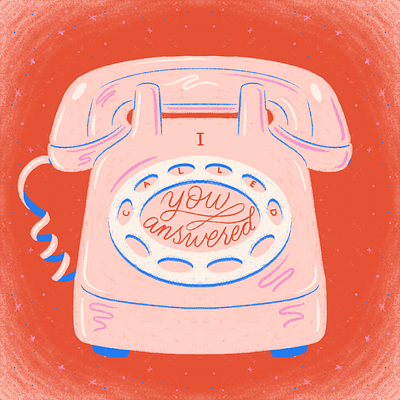 Jonah 2:2 call calligraphy dial up phone illustration phone retro phone telephone vintage