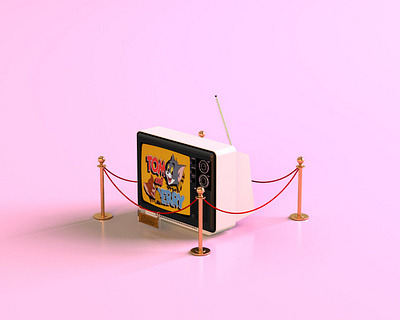 retro tv 1.2 3d 90s abstract art branding c4d cartoon cinema4d comedy design lighting minimal octane render retro technology television throwback tomandjerry vintage