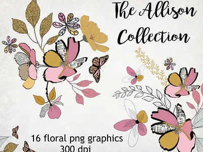 Allison Collection design illustration instant download png printables watercolor watercolor florals watercolor flower watercolor flowers watercolor illustration wedding design