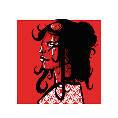 Hellgirl art comic design drawing flat girl graphic graphic design hero illustration novel painting portrait red sketch vector