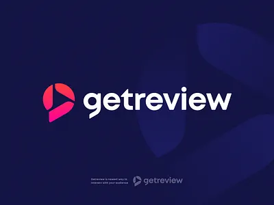 Getreview Logo arrow branding button logo chat bubble hub identity junction letter g lettering logo mark marketing pin play logo review sign typography video logo widget